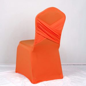 Factory Direct Sale Elegant Milk Silk Back Cross Chair Cover Hotel Restaurant Cross Back Spandex Banquet Chair Cover
