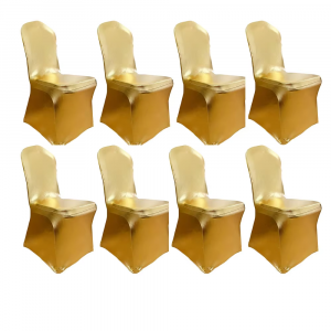 Stretch Chair Cover Chair Slipcover Chair Decoration for Wedding Banquet Party Shiny Gold