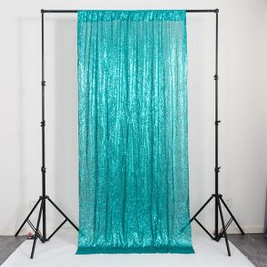 Custom Large Blue Sequin Backdrop Curtains for Wedding Parties Birthday Wedding and Trade Shows