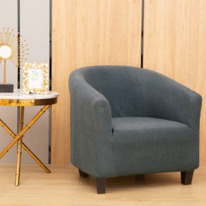 Stretch Club Armchair Slipcover 1 Piece Barrel Tub Sofa Cover Furniture Protector Jacquard Couch Cover