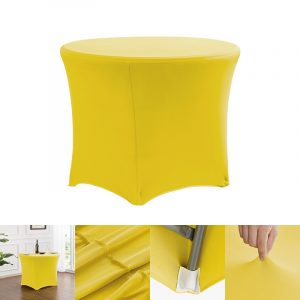 Round Spandex Table Covers Fitted Tablecloth for Foldable Tables, Stretch Table Clothes for Party, Wedding, Birthday, Banquet