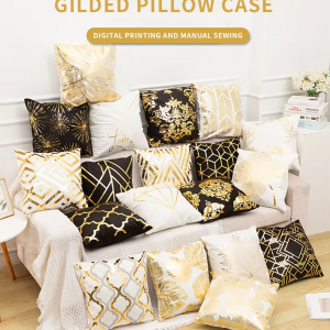 Gold Throw Pillows Covers Decorative Throw Pillows for Home Bedroom Sofa Accent Geometric Pillows Square Cushion Cover