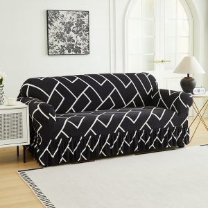 Durable Washable Elastic Sofa Skirt Cover Stretch Recliner Sofa Slipcover with Skirt Printed Sectional Sofa Seat Covers