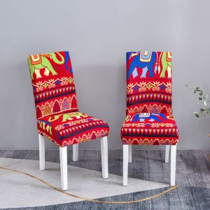 Fallen Leaves Pattern Chair Covers for Dining Room Slipcovers Stretch Seat Protector Washable for Home Banquet