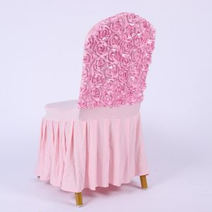 Rosette Stain Fabric Chair Cover Rose Seat Chair Covers Chair Sash for Party Banquet Hotel Home Weddings Decoration New Year