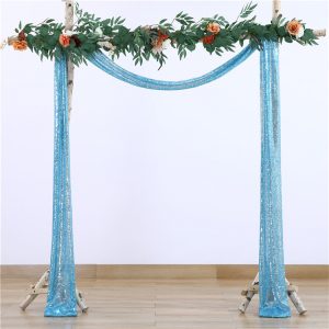 Wedding Decoration Gold Sequin Arch Drape Fabric Sheer Glitter Curtain Draping Backdrop Party Supplies Home Drapery Decor