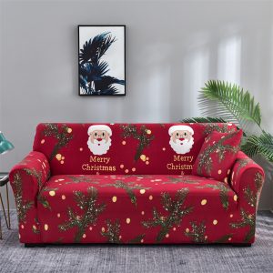 High Quality FabricvFurniture Protector Father Christmas Lantern Print Unique Designs Couch Sofa Cover for Man and Men