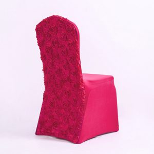 Modern Luxury Rosette Flower Chair Cover Universal Solid Color Spandex Chair Cover Seat Covers for Event Wedding Banquet Chair