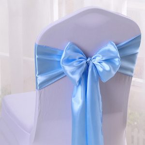 Purple Wedding Hotel Decoration Satin Ribbon Chair Strap Bow Satin Chair Sashes Wedding Decorative Banquet
