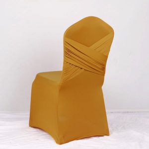 Factory Direct Sale Elegant Milk Silk Back Cross Chair Cover Hotel Restaurant Cross Back Spandex Banquet Chair Cover